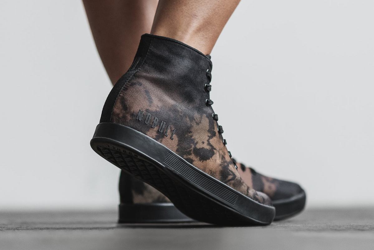 Nobull High-Top Tie-Dye Canvas Women's Trainers Brown | Australia (SN3640)